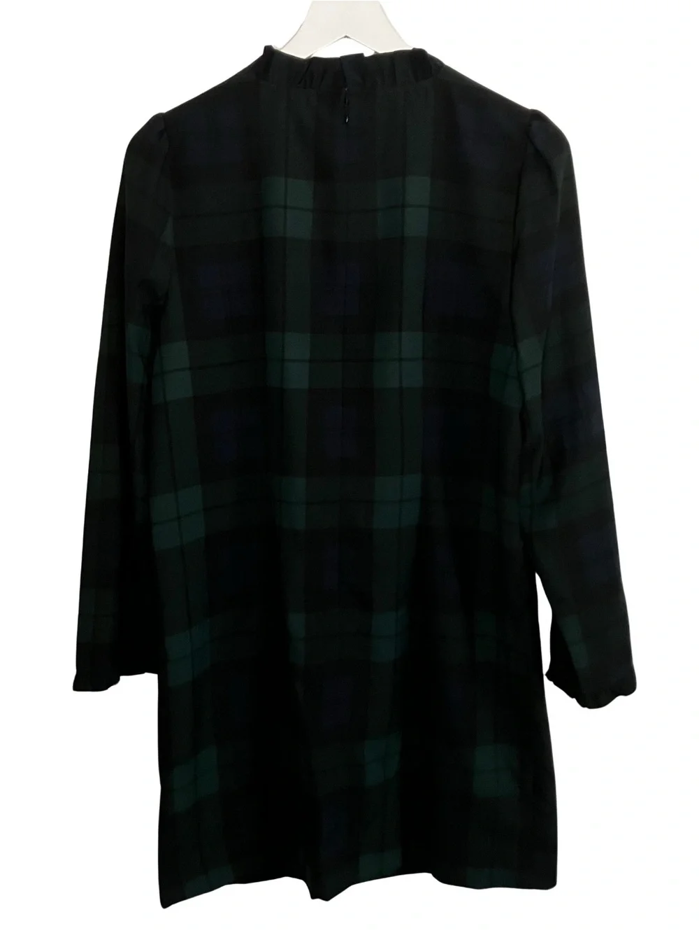 J. Crew Black Watch Plaid Mini Dress Shift Christmas Holiday Preppy Ruffle 8